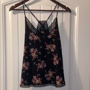 STATE Black Asymmetrical Backless Camisole